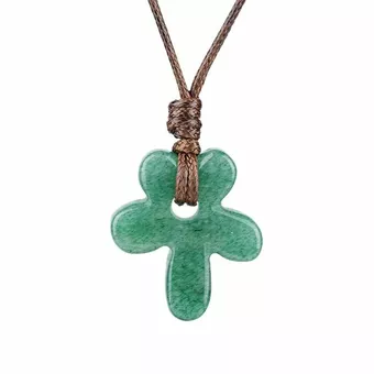 Collana con fiore di avventurina verde A