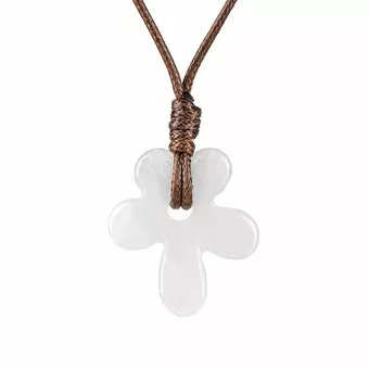 Collana con fiore di cristallo di rocca A