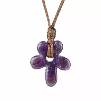 Collana con fiore di ametista A