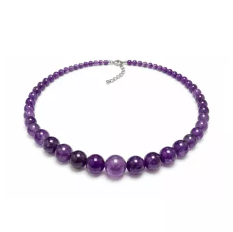 Collana Graduata in Ametista A+ Perle 4-12mm 50cm