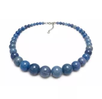 Collana Graduata in Avventurina Blu A Perle 4-12mm 50cm