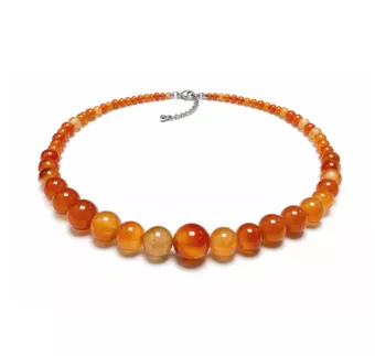 Collana Graduata in Corniola A Perle 4-12mm 50cm