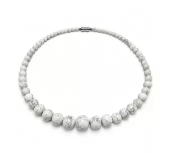 Collana Degradé in Howlite A Perle 4-14 mm 50 cm