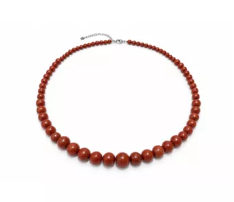 Collana Degradé Diaspro Rosso A Perle 4-12 mm 50 cm