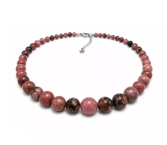 Collana Graduata in Rodonite A Perle 4-12mm 50cm