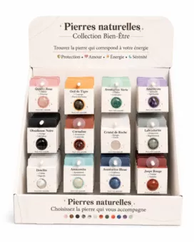 Espositore di Pietre Naturali Burattate – 72 Pietre
