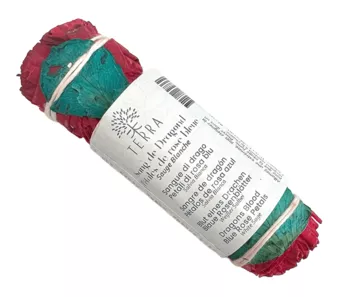 Fascio di sangue di drago di salvia bianca e petali di rosa blu 25-30 g 10 cm