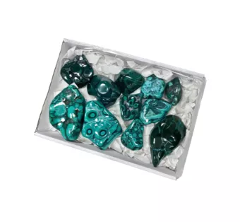 Confezione di Malachite AA Lucidata su un Lato 10-14 Pezzi 1700-1900 g