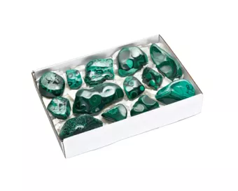 Confezione di Malachite AA Lucidata su un Lato 10-14 Pezzi 1700-1900 g