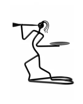 Portacandele in Metallo Silhouette Musicista 23,5cm