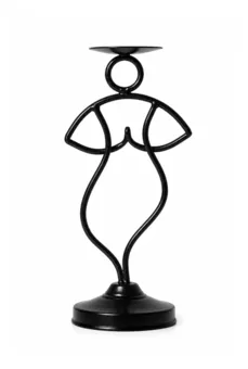 Portacandele in Metallo Nero Silhouette Ballerina 27cm