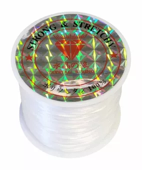 Filo elastico piatto bianco 50m