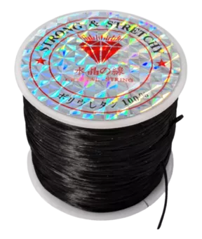 Filo elastico piatto Nero 50m
