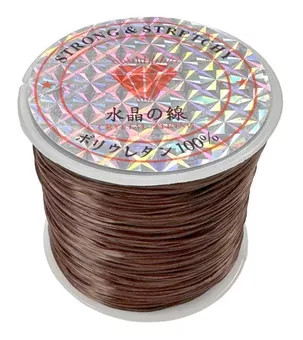 Filo Elastico Piatto Marrone per Gioielli 50m