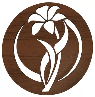 Cartello magnetico in legno con fiori 18 cm per HMD999