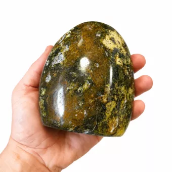 Blocco di opale verde lucidato, 1,100 kg
