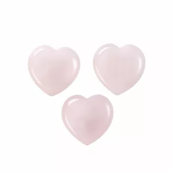 Cuore di quarzo rosa A 30 mm x 3