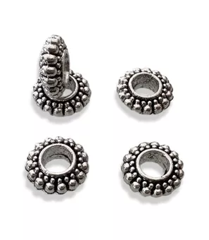 Perline charm distanziatore Rondelle Argento mm 7x100