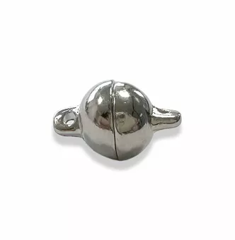 Chiusura magnetica a sfera in metallo argentato 8 mm x20