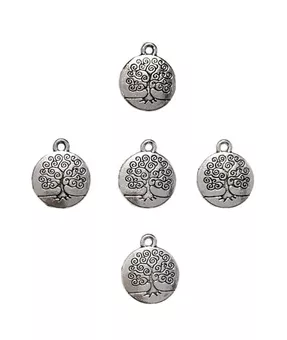 Perline con ciondolo distanziatore in argento con albero della vita 15 mm x50