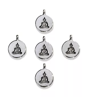 Perline con ciondolo distanziatore Buddha in argento 15 mm x30