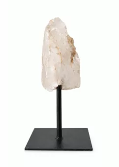 Cristallo di Rocca A Grezzo su Supporto in Metallo Nero 17-20 cm 600-900 g