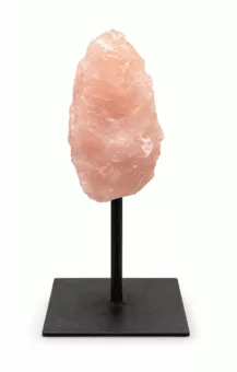 Quarzo Rosa Grezzo su Supporto in Metallo Nero 17-20 cm 400-700 g