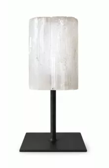 Selenite A Grezza su Supporto in Metallo Nero 17-20 cm 500-800 g