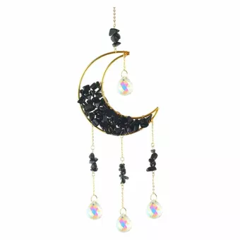 Mobile Sole e Luna in ossidiana nera