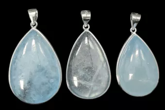 Ciondolo in argento 925 Acquamarina AAA 3 pezzi 20,75 g