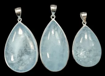 Ciondolo in argento 925 Acquamarina AAA 3 pezzi 20,56 g