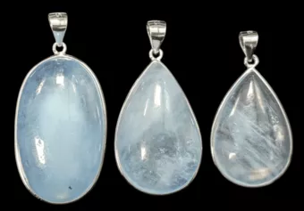 Ciondolo in argento 925 Acquamarina AAA 3 pezzi 20,71 g