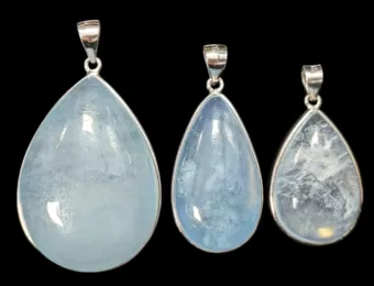 Ciondolo in argento 925 Acquamarina AAA 3 pezzi 21,05 g