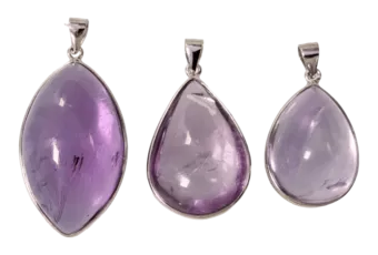 Ciondolo in argento 925 con ametista AAA 3 pezzi 17.96 g