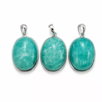 Ciondolo Argento 925 Amazzonite AAA 3 pezzi 10,92g