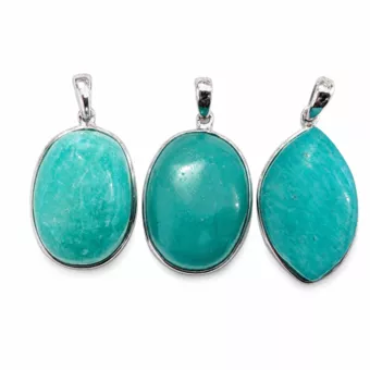 Ciondolo Argento 925 Amazzonite AAA 3 pezzi 11,02g