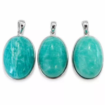 Ciondolo Argento 925 Amazzonite AAA 3 pezzi 10,51g