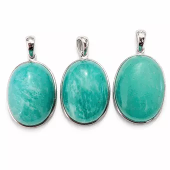 Ciondolo Argento 925 Amazzonite AAA 3 pezzi 10,4g