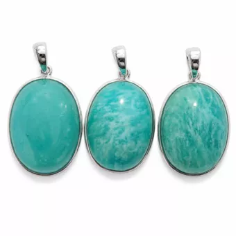 Ciondolo Argento 925 Amazzonite AAA 3 pezzi 10,71g