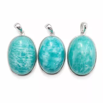 Ciondolo Argento 925 Amazzonite AAA 3 pezzi 10,31g