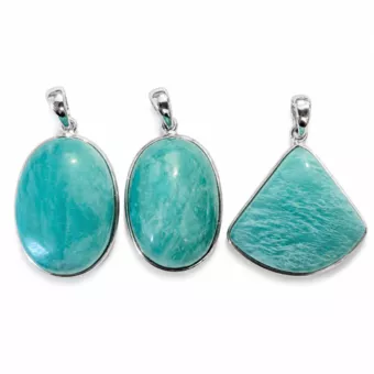 Ciondolo Argento 925 Amazzonite AAA 3 pezzi 10,57g