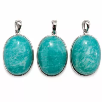 Ciondolo Argento 925 Amazzonite AAA 3 pezzi 10,34g