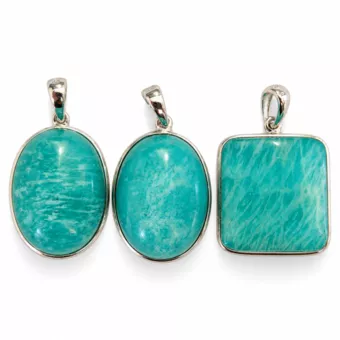 Ciondolo Argento 925 Amazzonite AAA 3 pezzi 10,95g