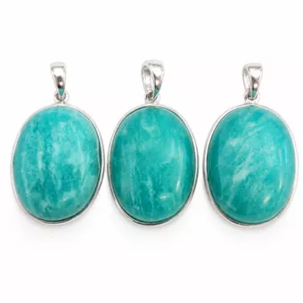 Ciondolo Argento 925 Amazzonite AAA 3 pezzi 10,07g