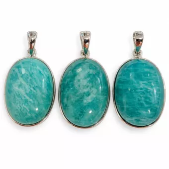 Ciondolo Argento 925 Amazzonite AAA 3 pezzi 10,76g