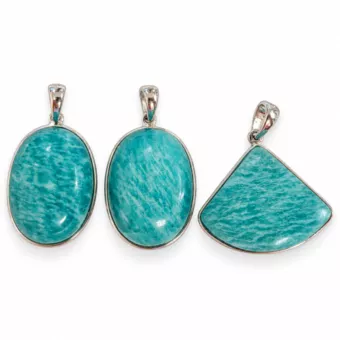 Ciondolo Argento 925 Amazzonite AAA 3 pezzi 10,47g
