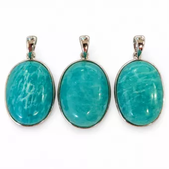 Ciondolo in Argento 925 Amazzonite AAA 3 pezzi 10,76g