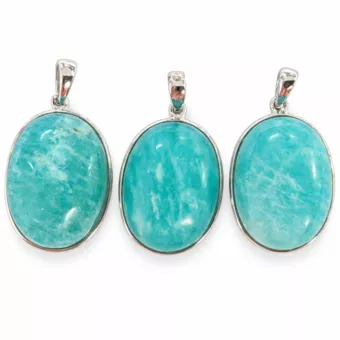 Ciondolo in Argento 925 Amazzonite AAA 3 pezzi 10,72g