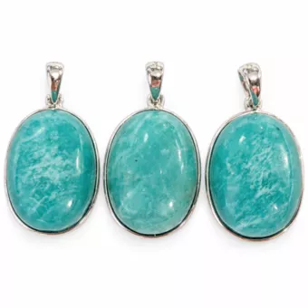 Ciondolo Argento 925 Amazzonite AAA 3 pezzi 10,41g