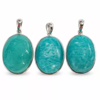 Ciondolo Argento 925 Amazzonite AAA 3 pezzi 11,03g
